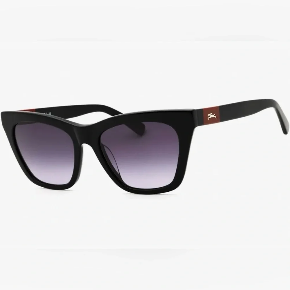 Longchamp 715S Women’s Black Cat-Eye Sunglasses with Purple Gradient Lenses NIC